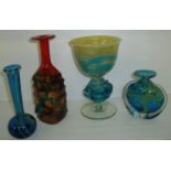 Selection of Michael Harris Mdina glass including bud vase,