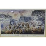 Framed and mounted signed limited edition no 44/50 David Rowlands 1997 print The Battle of Sittang