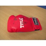 Signed Title left handed boxing glove Marvin Hagler