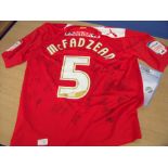 Crawley Town 2013 Kyle McFadzean signed match work shirt with certificate of authenticity