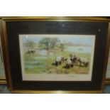 Framed and mounted limited edition artist proof David Shepherd print no 743/850 'Mothers Meeting'