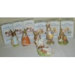 Six Royal Albert The World Of Beatrix Potter figurines 'Benjamin Bunny Sat On A Bank',