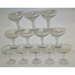 Twelve Babycham glasses