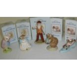 Five Royal Albert The World Of Beatrix Potter figurines 'Little Pig Robinson', Mr McGregor',