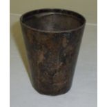 Silver hallmarked (London 1879) beaker with makers marks W E