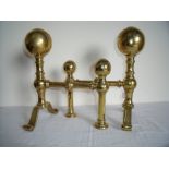 Pair of Victorian brass fire dogs