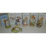 Five Royal Albert The World Of Beatrix Potter figurines 'Gentleman Mouse takes A Bow',
