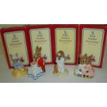 Four Royal Doulton Bunnykins figurines 'Storytime', 'Bedtime',