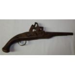 Miquelet flint lock pistol with 9 inch s