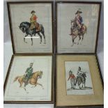 Set of three framed and mounted prints o