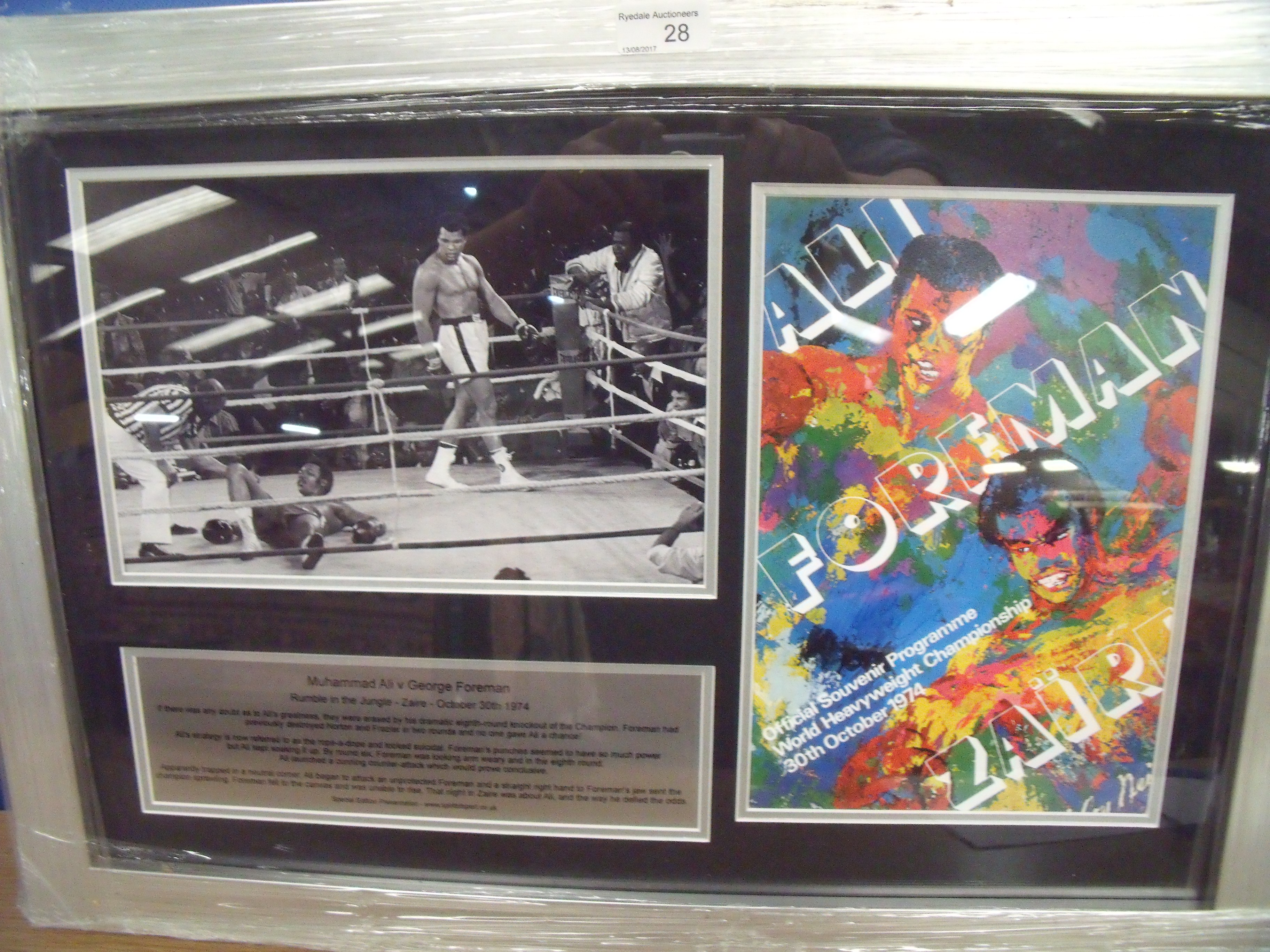 Framed and mounted Mohammed Ali, Foreman