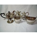 Selection of silver plate including two Windermere Can teapots
