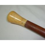 Walking stick with turned bone handle