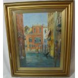 Gilt framed watercolour depicting Venice signed lower left Alex J Kaininter? (size 42cm x 52cm)