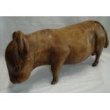 Large carved wooden bison (total length approx 45cm)