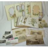 Selection of Victorian photograph album inserts, small selection of Carte De Visite (one framed),