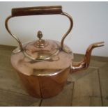 Large copper kettle with acorn finial