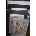 Eleven mounted cricket related prints including 'George Parr', 'W.