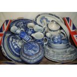 Selection of Ringtons blue and white including lidded ginger jar, vases, teapots, jugs etc.