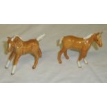 Two Beswick Palomino ponies