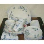 Shelley 'Cornflower' pattern tea set comprising six tea cups and saucers, six tea plates,
