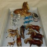 Selection of Beswick style horse ornaments