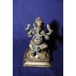18th/19th C brass Indian deity Ganesha (11cm high)