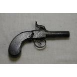 Mid 19th C Percussion cap pocket pistol with 2.