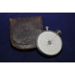 Cased Fowlers long scale calculator patent 1898 in crocodile skin effect leather case stamped