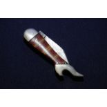 Unusual twin bladed pocket knife with folding blades in the form of a Victorian ladies boot with