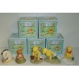 Five Royal Doulton The Winnie-The-Pooh-Collection figurines 'Kanga & Roo', 'Eeyore's Birthday',