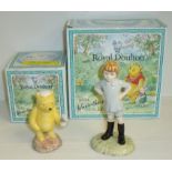 Two Royal Doulton The Winnie-The-Pooh-Collection figurines 'Pooh And candle' and 'Christopher