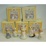 Five Royal Doulton Brambly Hedge figurines 'Poppy Eyebright', 'Primrose Woodmouse',