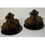 Pair of 19th C papier mache chinoiserie wall shelves