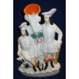 Large Staffordshire figural spill vase 'Robin Hood' (height 39cm)