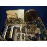 Box of assorted Egyptian collectable's including candlesticks, figures, books etc.