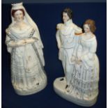 Two 19th C Staffordshire figurines 'Princess Royal & ER k Of Prussia' (height 40cm) and 'Queen Of