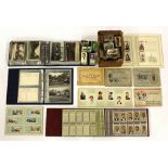 Property of a deceased estate - a box containing assorted picture postcards & cigarette cards (a