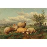 Property of a gentleman - follower of Thomas Sidney Cooper (1803-1902) - SHEEP GRAZING - oil on