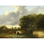 Property of a lady - attributed to George Vincent (1796-c.1831) - LANDSCAPE WITH CATTLE IN