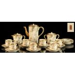 Property of a lady - a Japanese Satsuma 20-piece coffee set, Meiji period (1868-1912), 2-character