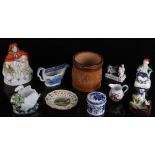 Property of a deceased estate - a group of ten assorted ceramic items, all 19th century, including a