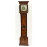 Property of a deceased estate - an early 18th century walnut & marquetry inlaid longcase clock, with