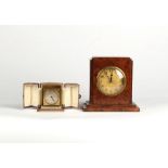 Property of a gentleman - an Art Deco Swiss Zenith burr walnut cased mantel clock timepiece, the