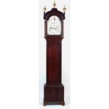 Property of a gentleman - a George III oak 8-day quarter striking longcase clock, striking on two be