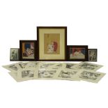 Property of a deceased estate - a quantity of erotic pictures including three framed & glazed