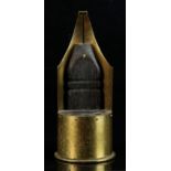 Property of a deceased estate - a novelty trench art brass shell case pen holder modelled as a