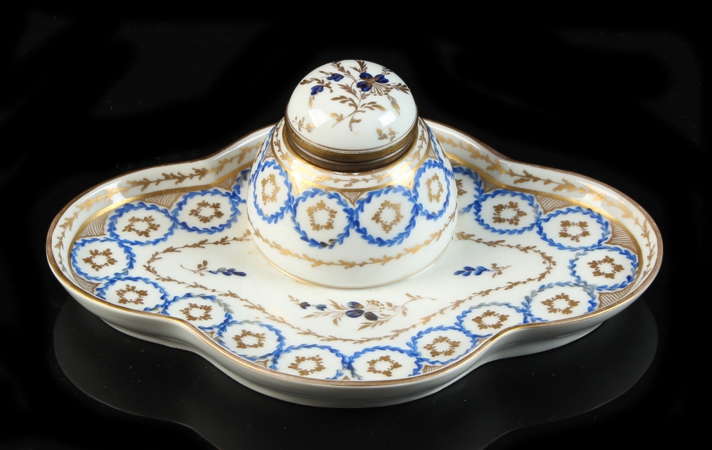 Property of a gentleman of title - an early 19th century Continental blue & gilt decorated porcelain