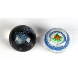 Property of a lady - a Perthshire latticino & millefiori glass paperweight, with central flower,