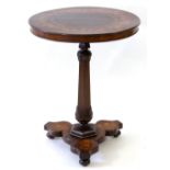 Property of a deceased estate - a good quality marquetry inlaid tilt-top occasional table, second